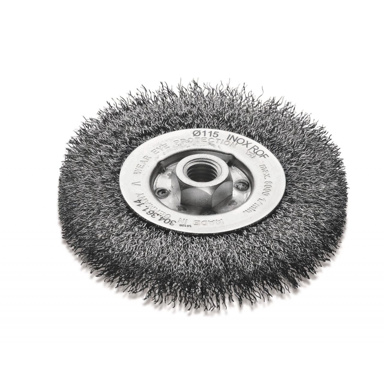 Lessmann Cepillo circular con casquillo roscado alambre latonado ondulado 30476114