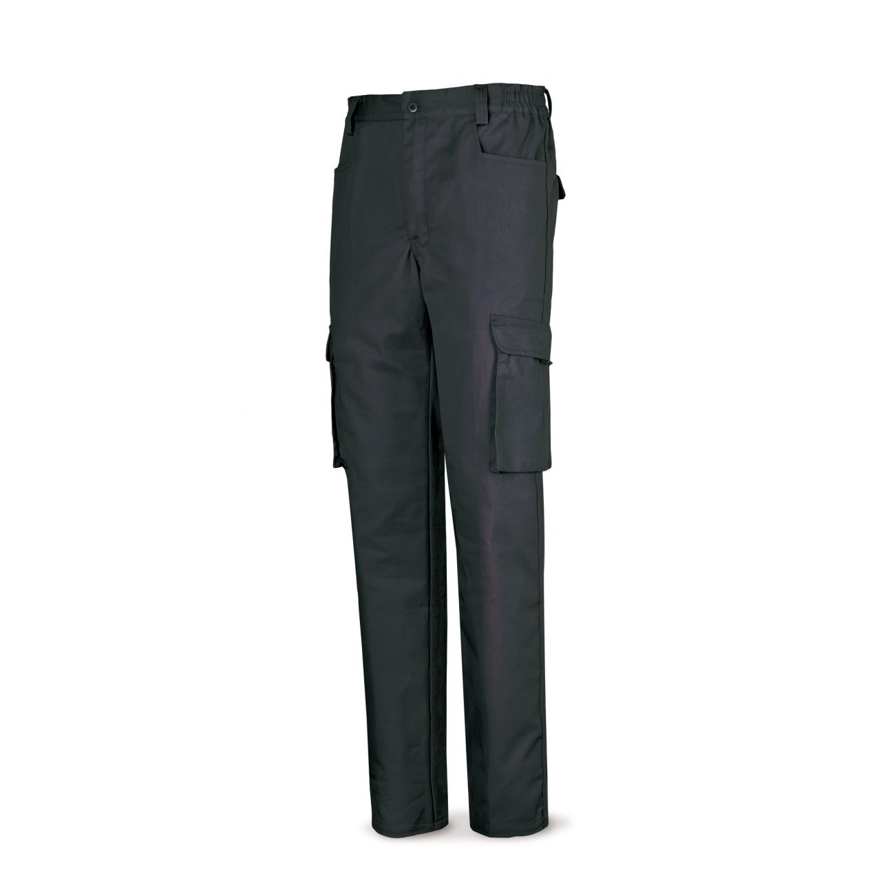 488PTTOPNE Pantalón negro poliester/algodón de 245 g. Multibolsillo