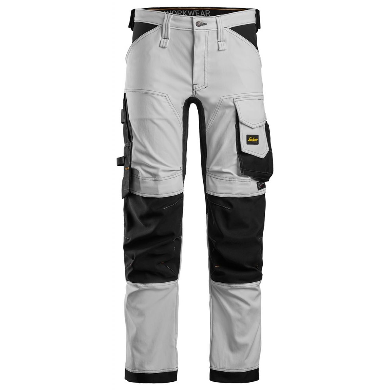 6341 Pantalones largos de trabajo elásticos AllroundWork blanco-negro talla 54