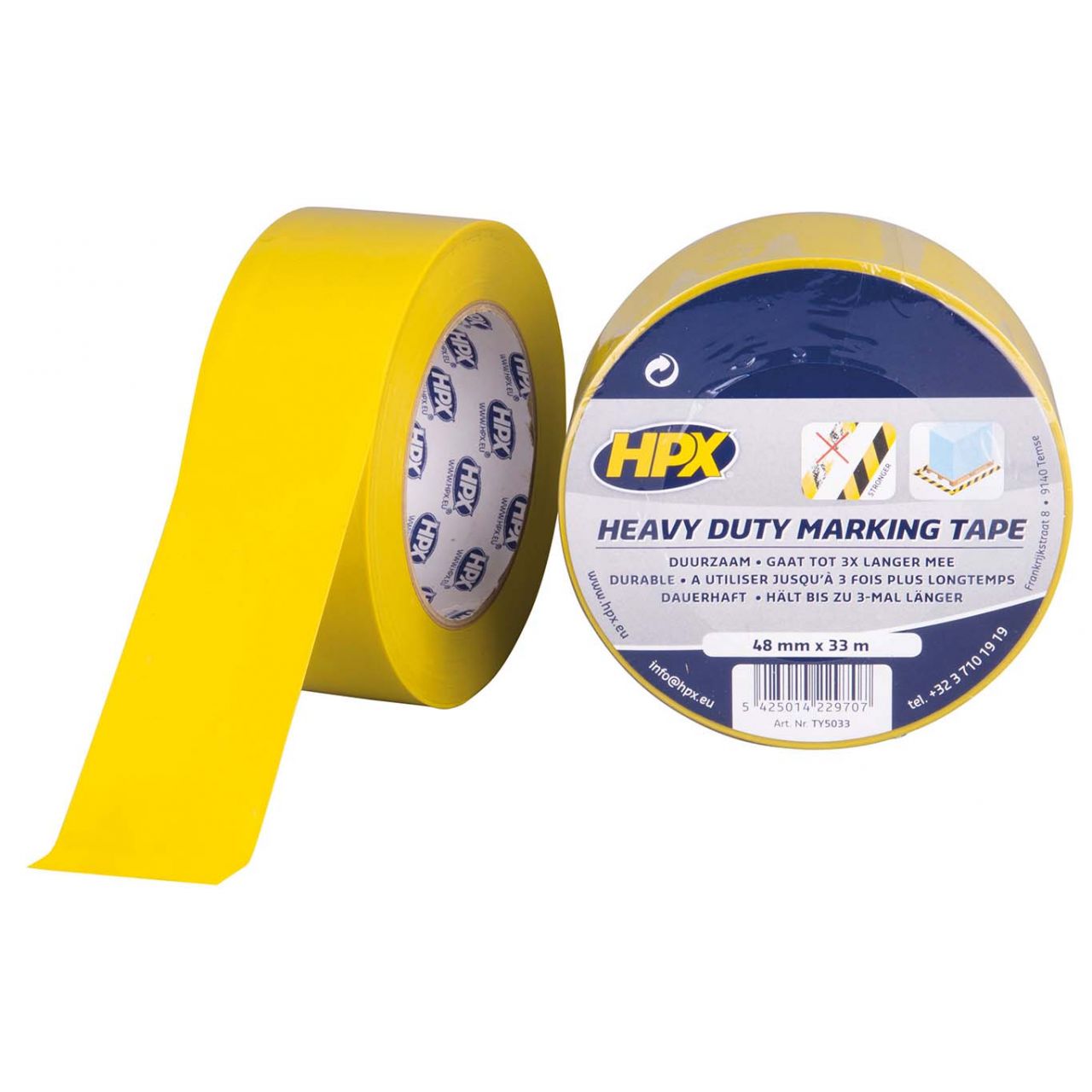 Cinta de marcaje Heavy Duty amarilla (48mm x 33m)
