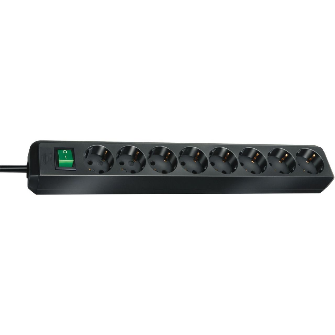 Base múltiple Eco-Line negra con interruptor (8 tomas y 3 m)