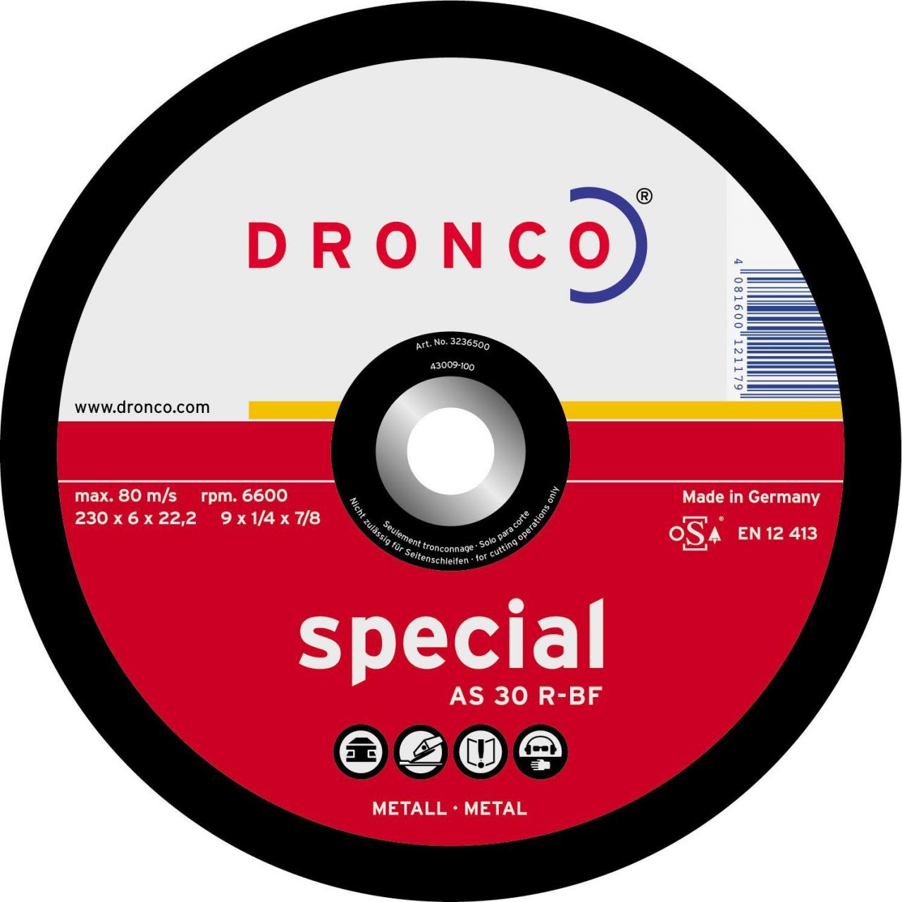Disco de desbaste AS 30 R Special-metal 150 x 6 mm