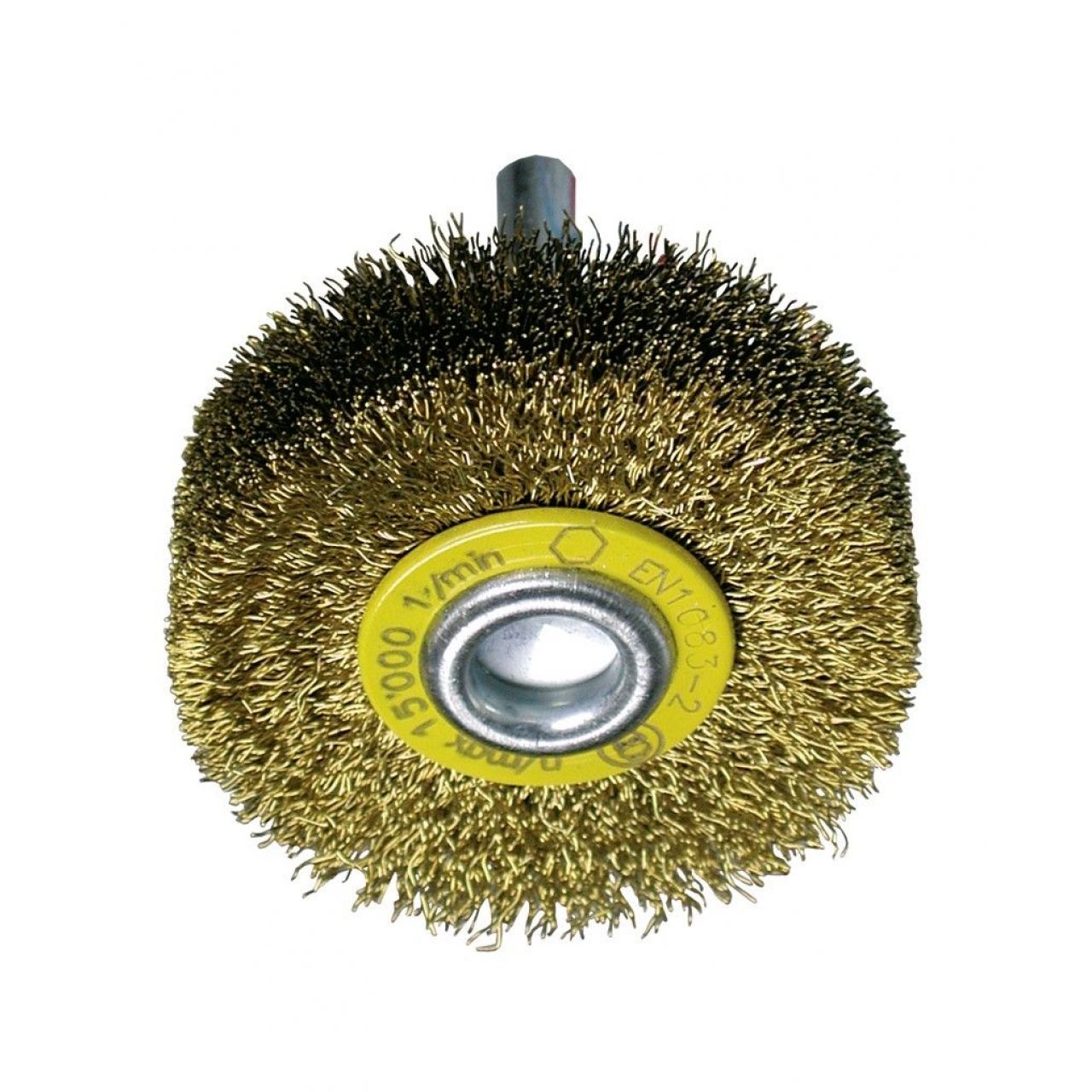 Cepillo circular acero de alambre ondulado con vástago de 6 mm y filamento de Ø 0.30 mm (80x19x20 )