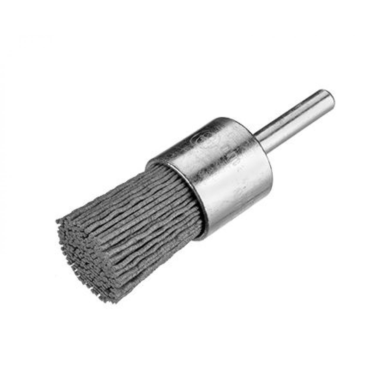 Cepillo pincel de filamento abrasivo con vástago de 6 mm Ø 0,90 mm y grano 180 (15x45x25 )