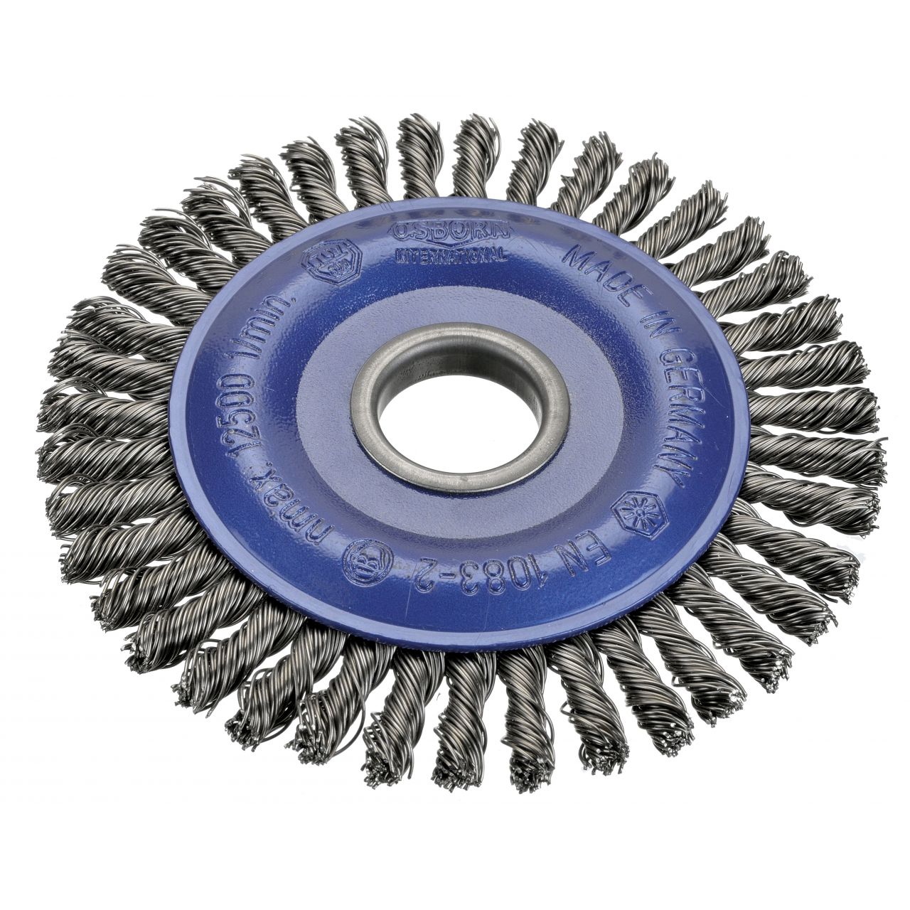 Cepillo circular acero de alambre trenzado especial soldadura con agujero 22,2 mm y filamento de Ø 0.50 mm (115x6 )