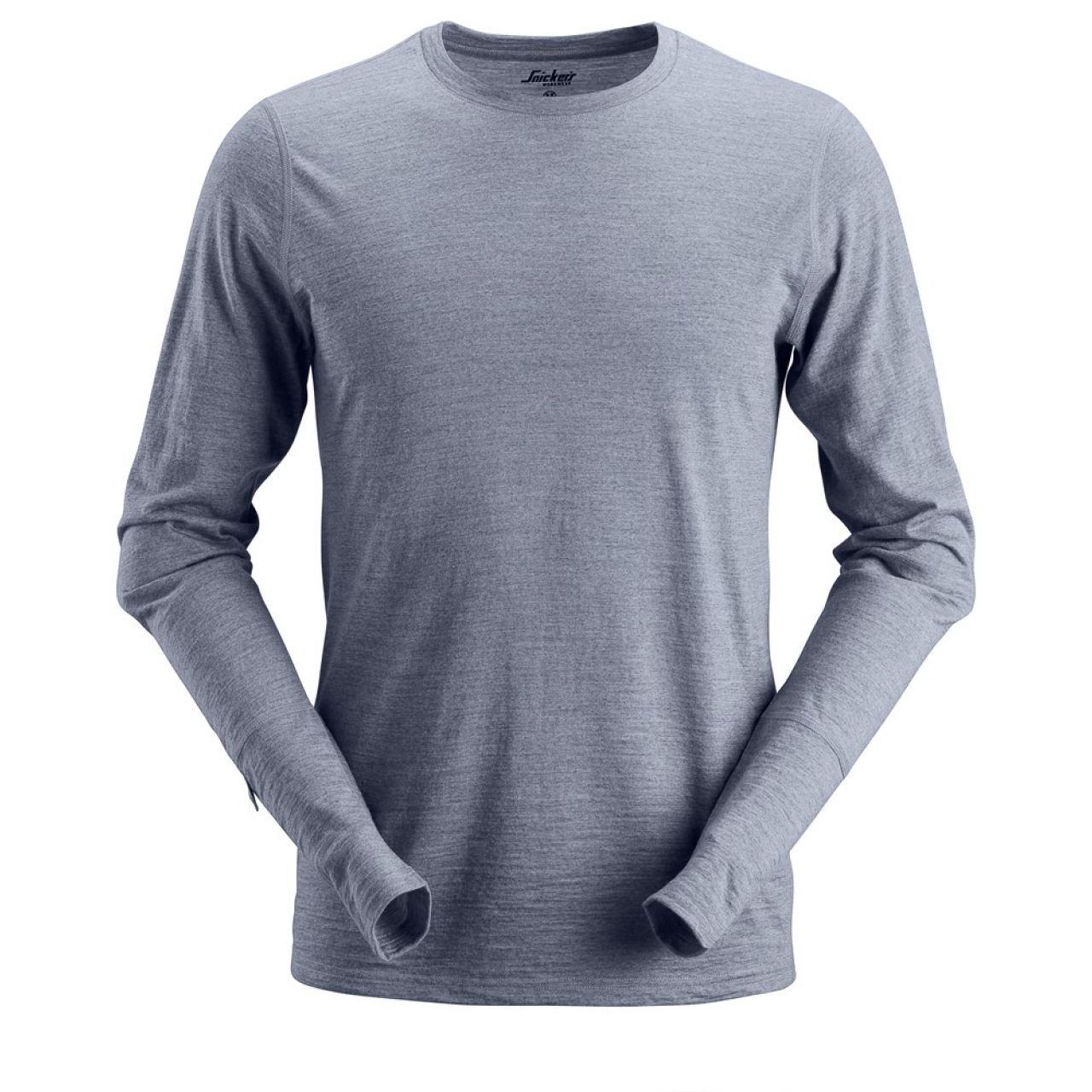 2427 Camiseta de manga larga de lana AllroundWork azul oscuro jaspeado talla M