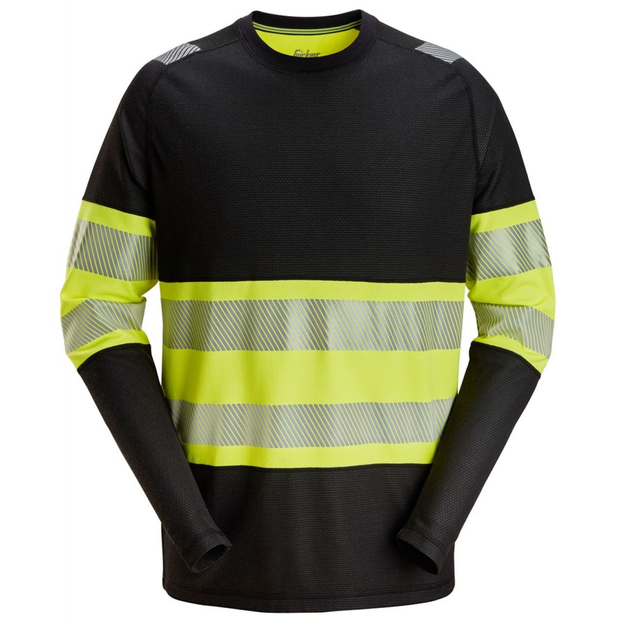 2430 Camiseta de manga larga de alta visibilidad clase 1 negro-amarillo talla XXL