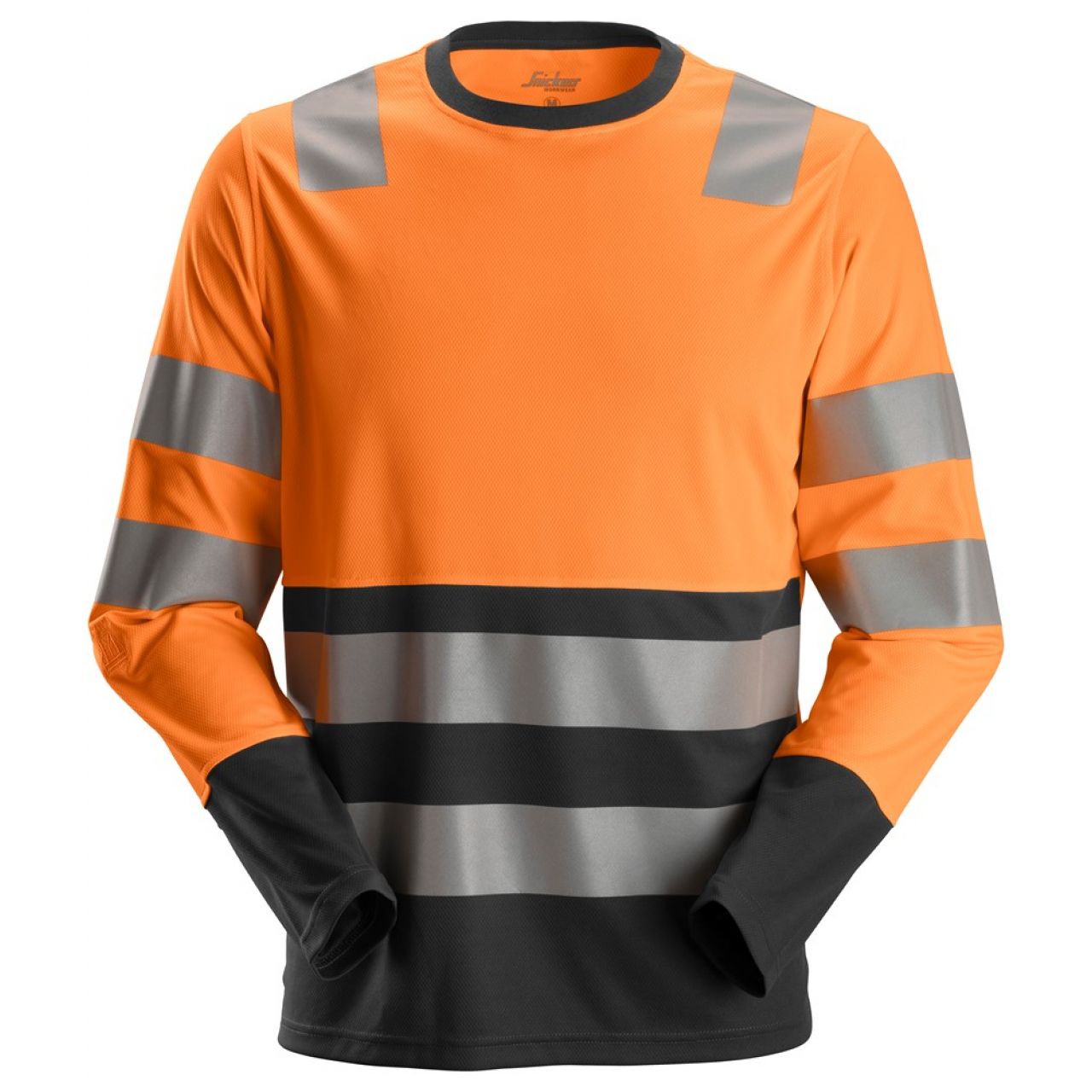2433 Camiseta de manga larga de alta visibilidad clase 2 naranja-negro talla 3XL