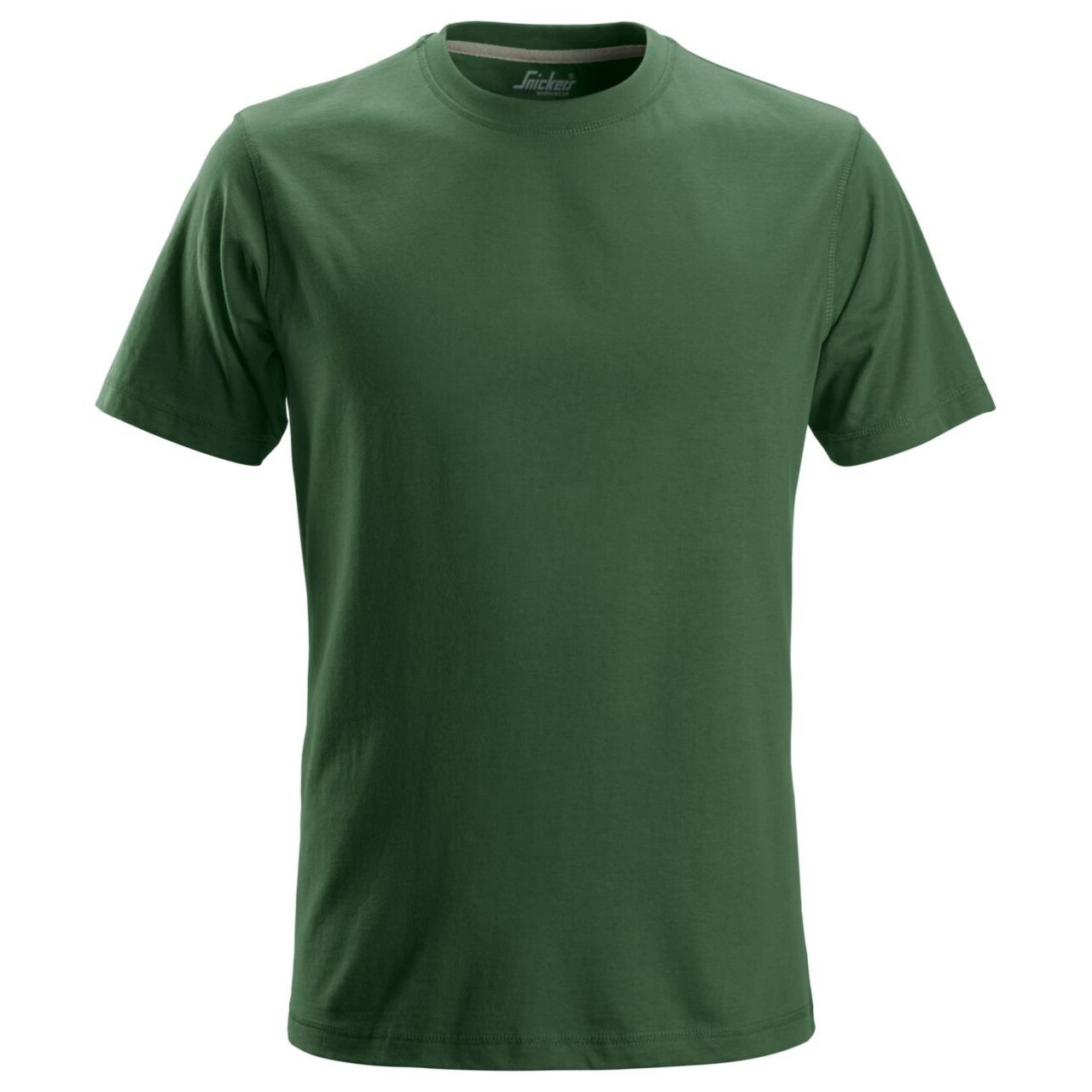 2502 Camiseta de manga corta clásica verde forestal talla S