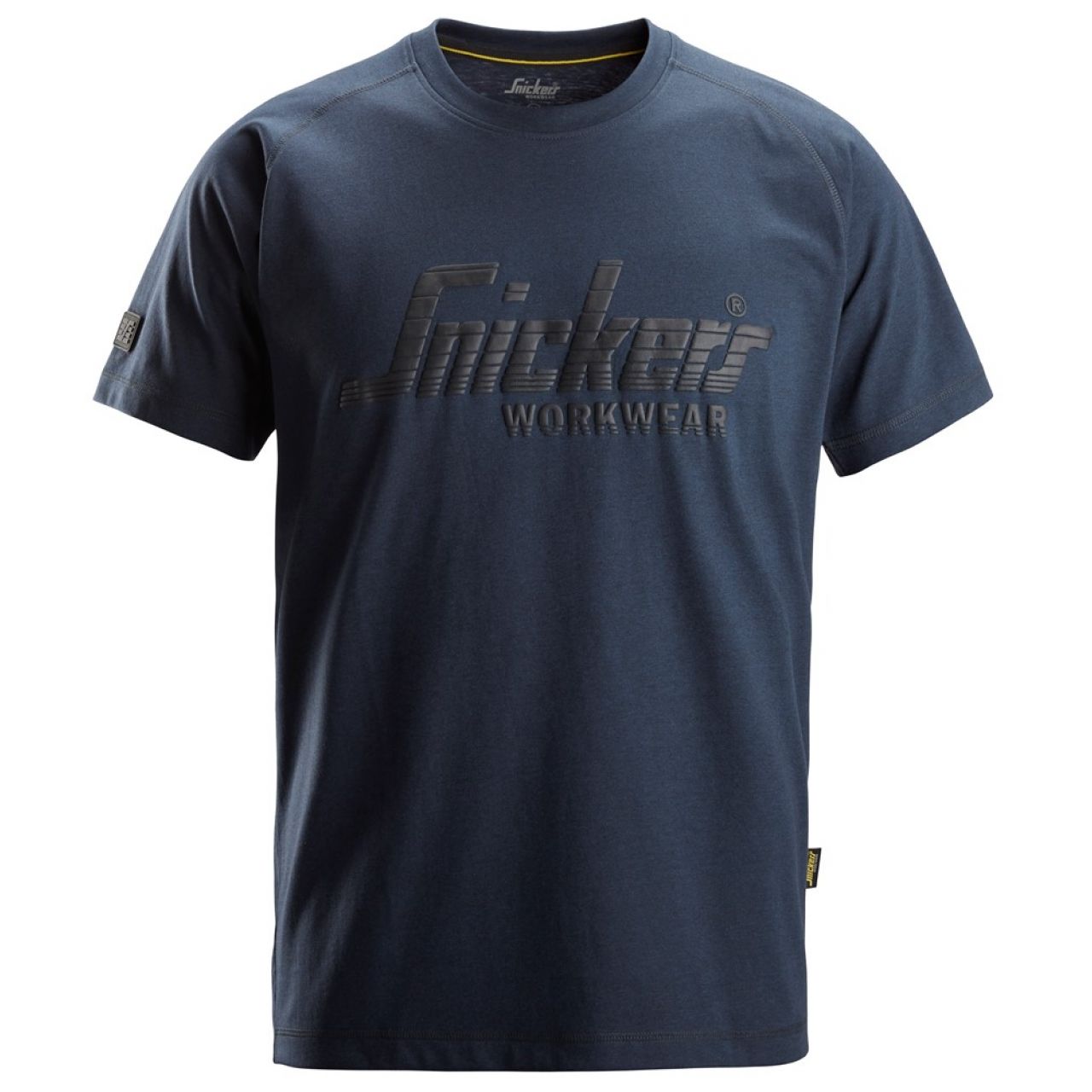 2590 Camiseta manga corta con logo azul marino jaspeado talla XXL