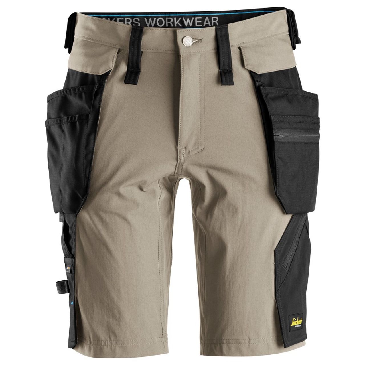 6108 Pantalones cortos de trabajo + bolsillos flotantes desmontables beige-negro talla 52