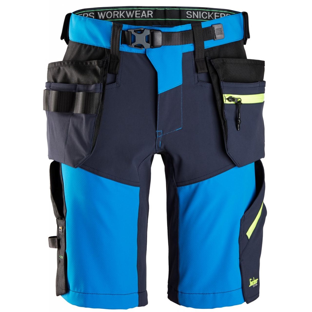 6140 Pantalones cortos de trabajo elásticos Softshell con bolsillos flotantes FlexiWork azul-azul marino talla 48
