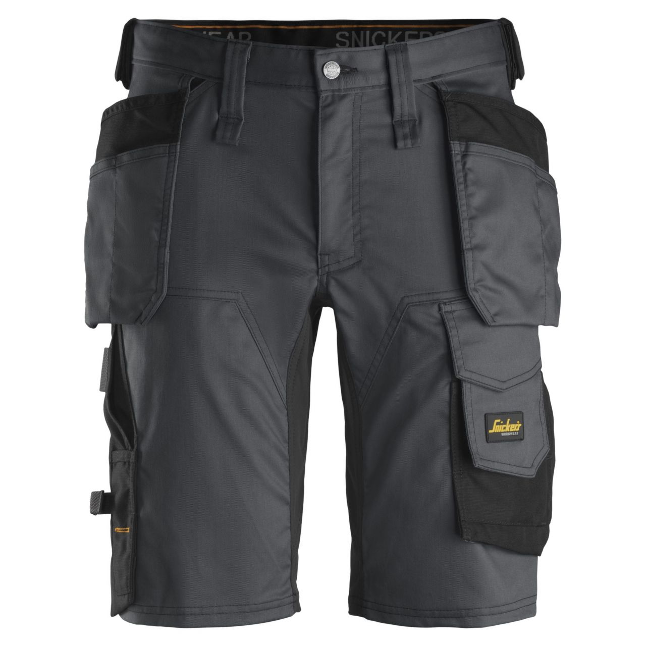 Pantalones cortos elásticos AllroundWork + Bolsillos Flotantes Gris Acero-Negro talla 60