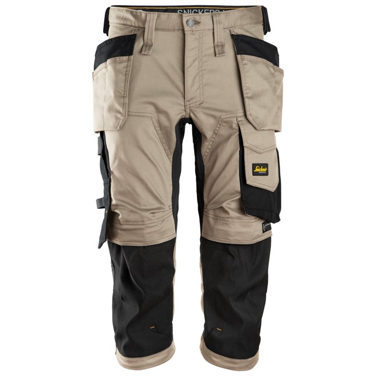 6142 Pantalones pirata de trabajo elasticos con bolsillos flotantes AllroundWork beige-negro talla 112