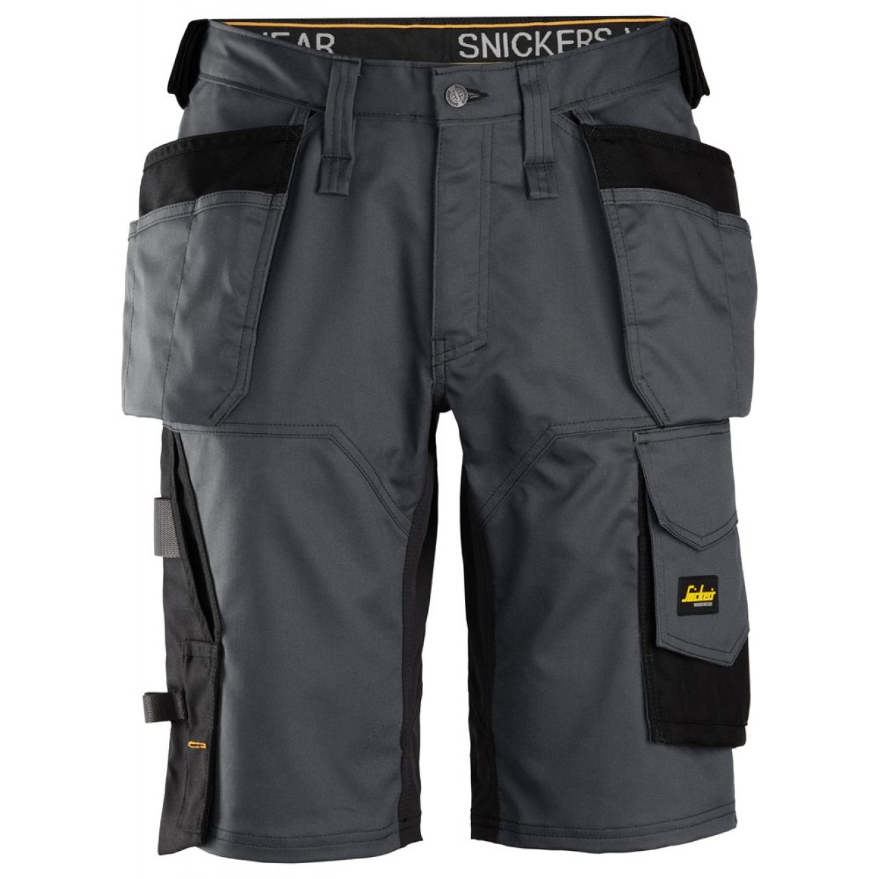 6151 Pantalones cortos de trabajo elásticos de ajuste holgado con bolsillos flotantes AllroundWork gris acero-negro talla 44