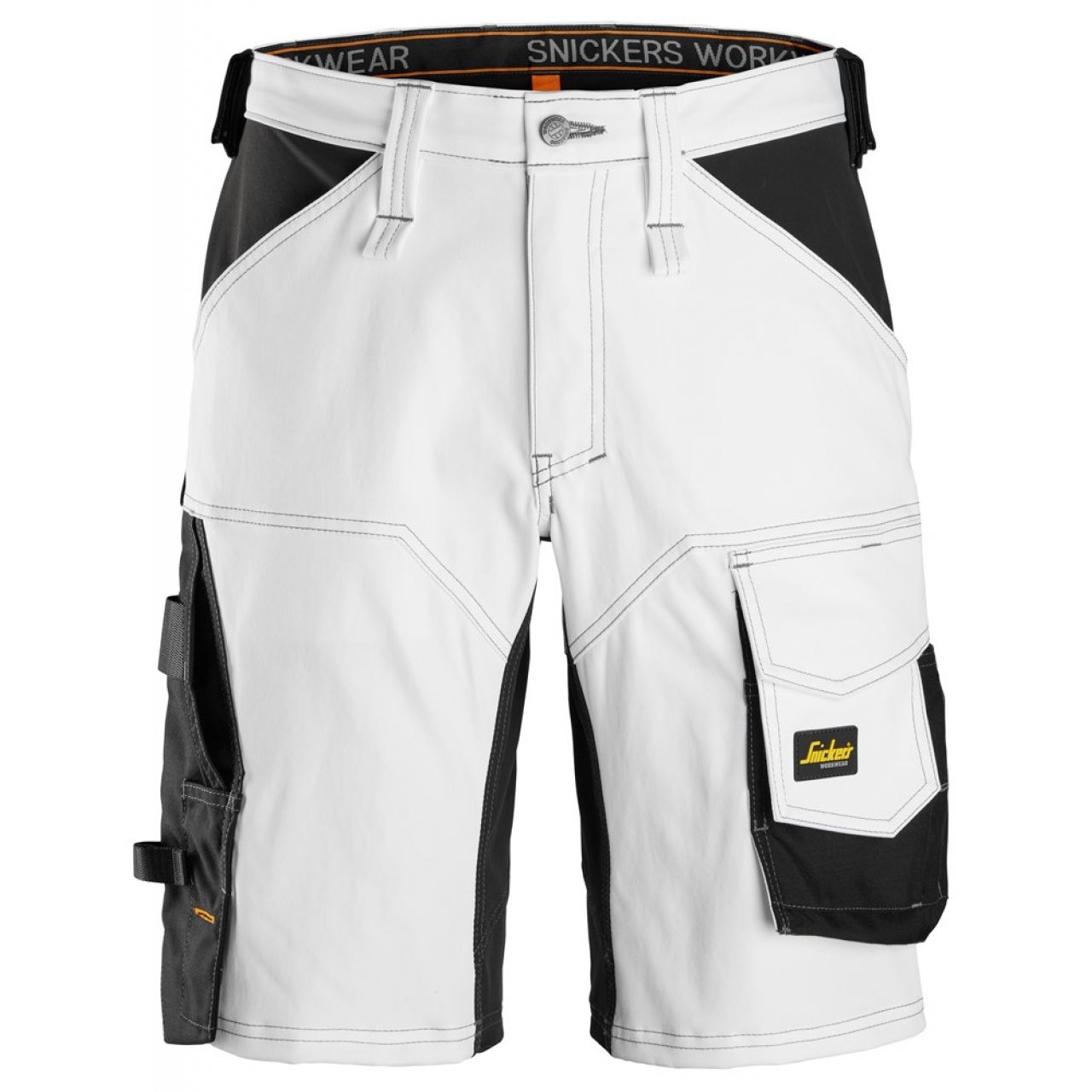 6153 Pantalones cortos de trabajo elásticos de ajuste holgado AllroundWork blanco-negro talla 58
