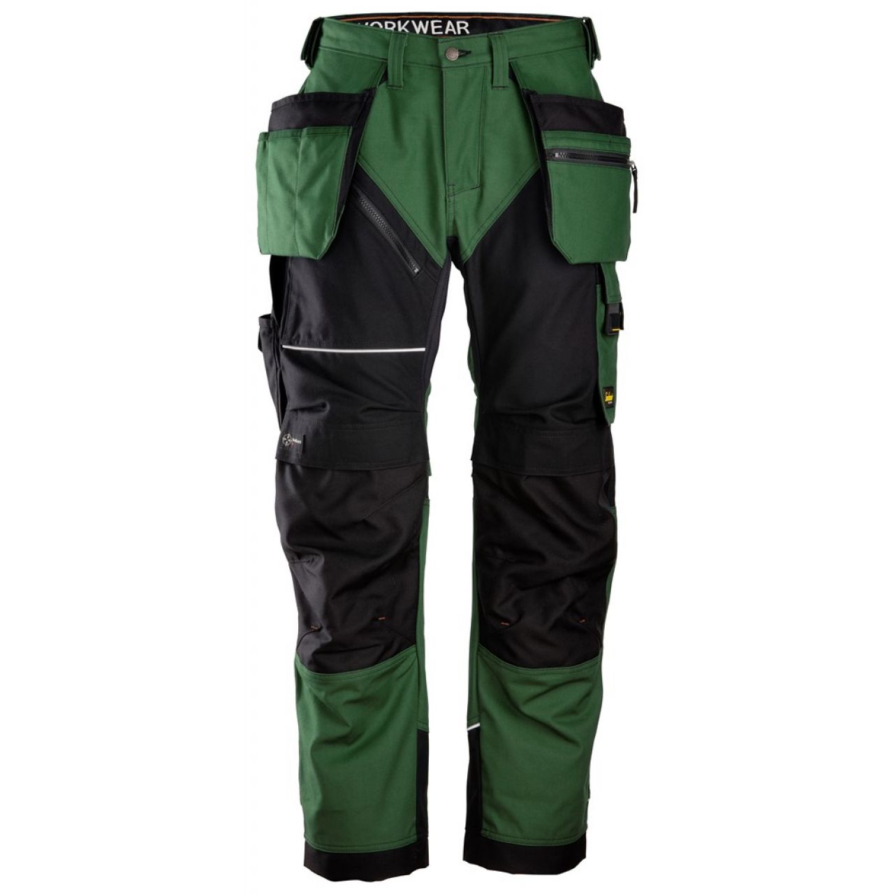 6214 Pantalones largos de trabajo con bolsillos flotantes Canvas+ RuffWork verde forestal-negro talla 252
