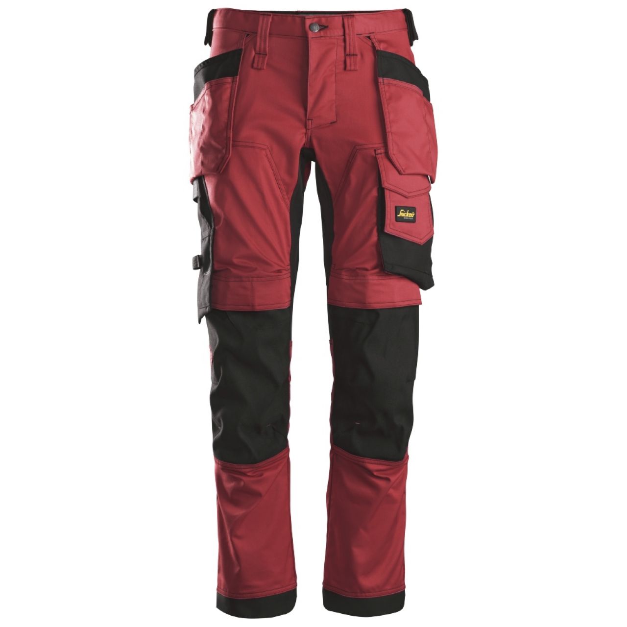 6241 Pantalones largos de trabajo elásticos con bolsillos flotantes AllroundWork rojo-negro talla 52