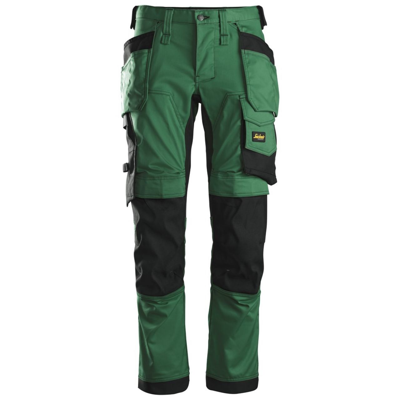 6241 Pantalones largos de trabajo elásticos con bolsillos flotantes AllroundWork verde forestal-negro talla 62