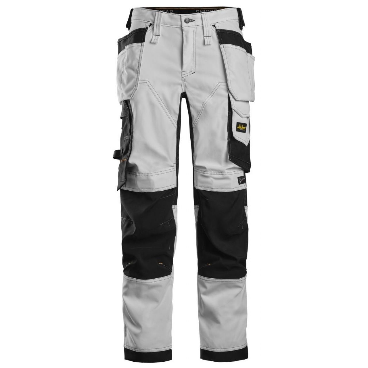 Pantalon elastico mujer bolsillos flotantes AllroundWork blanco-negro talla 040