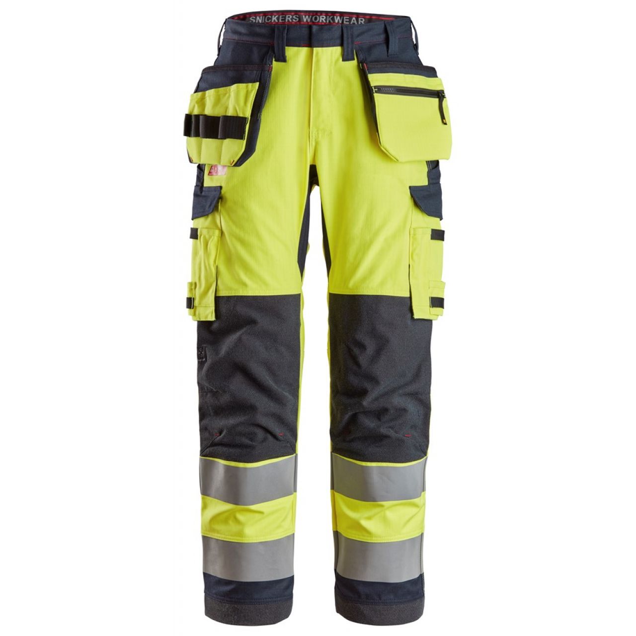 6261 Pantalones largos de trabajo de alta visibilidad clase 2 con bolsillos flotantes simétricos ProtecWork amarillo-azul marino talla 124
