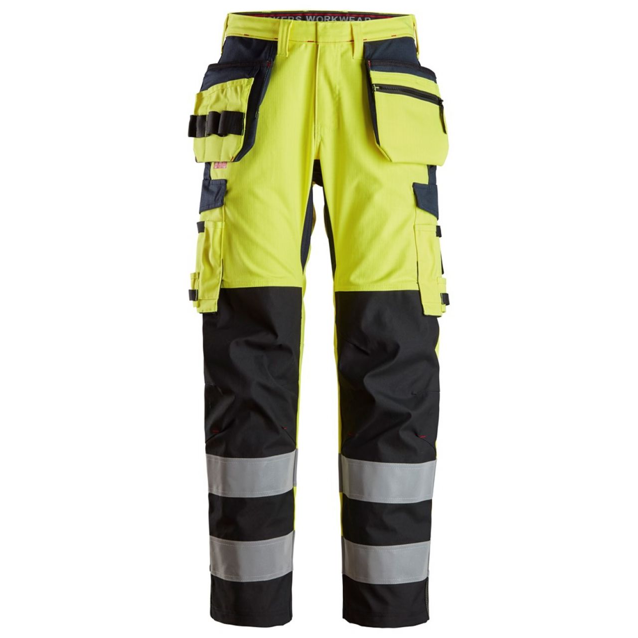 6264 Pantalones largos de trabajo de alta visibilidad clase 2 con bolsillos flotantes y espinilla reforzada ProtecWork amarillo-azul marino talla 148