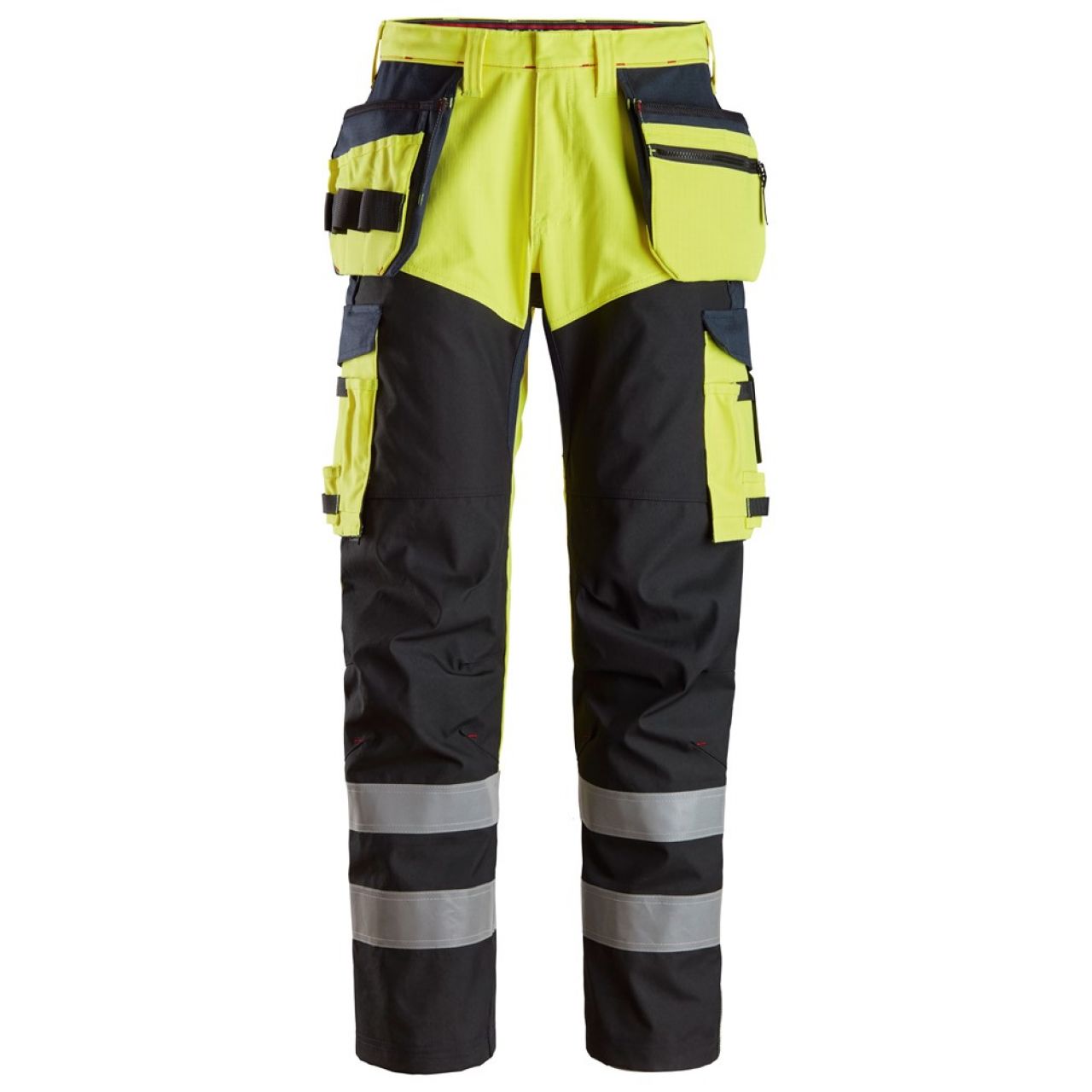 6265 Pantalones largos de trabajo de alta visibilidad clase 1 con bolsillos flotantes y espinilla reforzada ProtecWork amarillo-azul marino talla 158