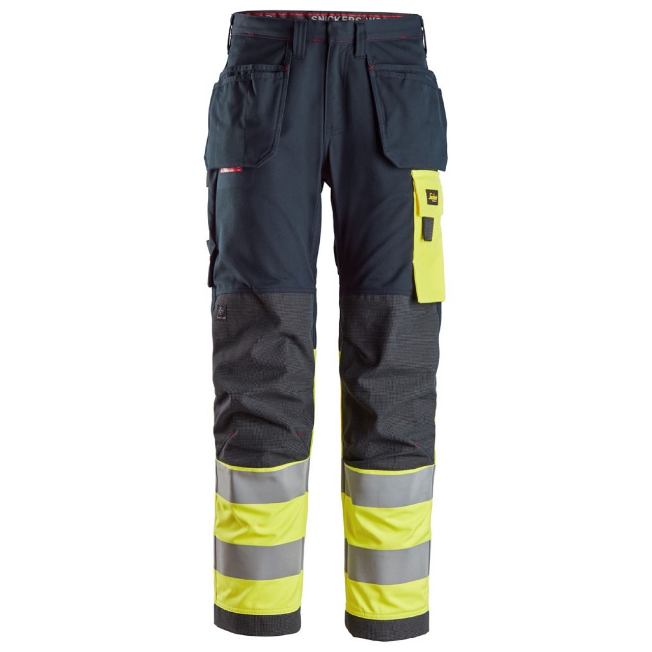 6276 Pantalones largos de trabajo de alta visibilidad clase 1 con bolsillos flotantes ProtecWork azul marino-amarillo talla 44