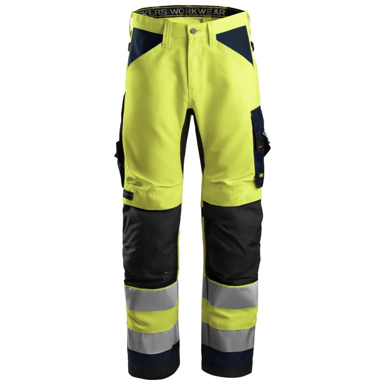6331 Pantalones largos de trabajo de alta visibilidad clase 2 AllroundWork amarillo-azul marino talla 254