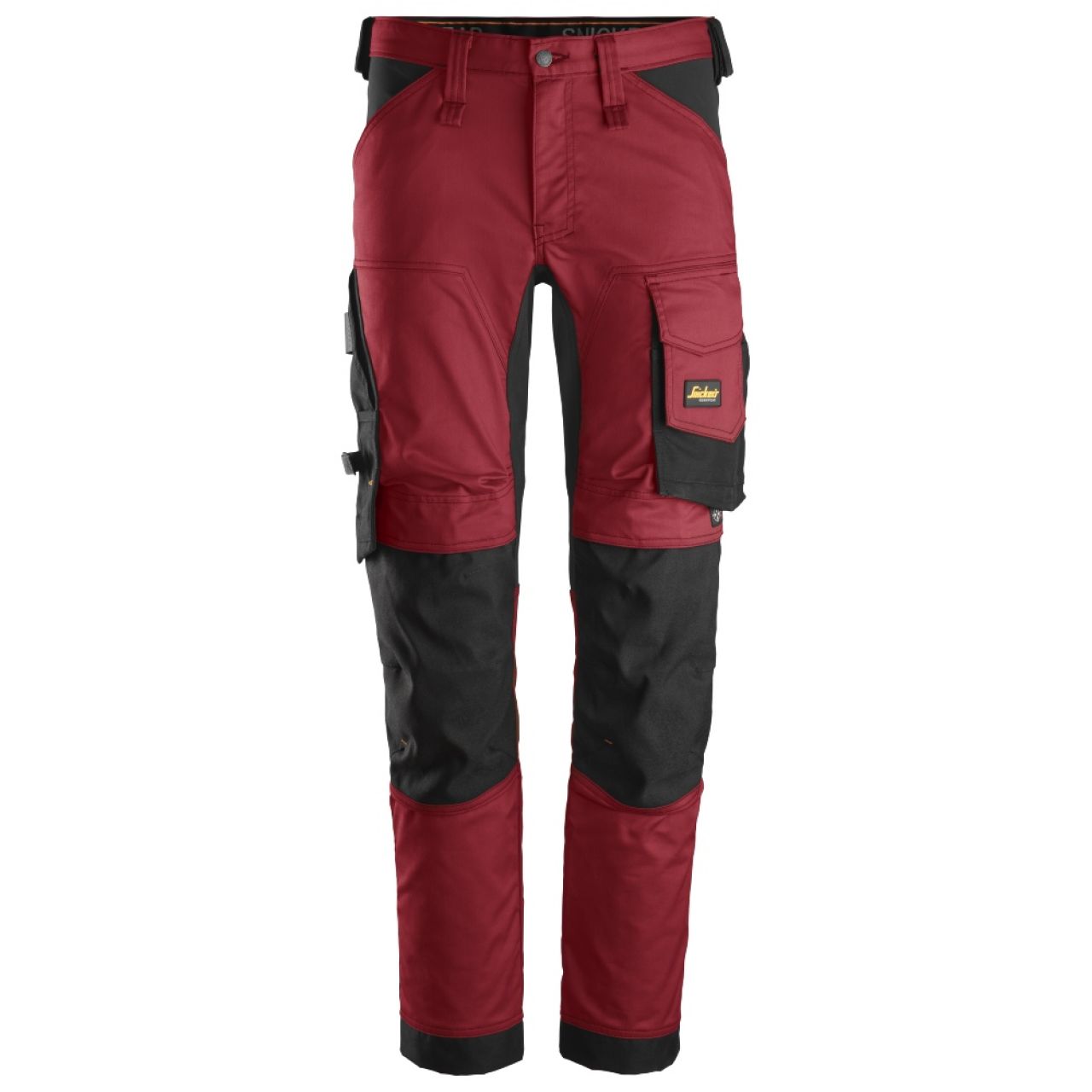 6341 Pantalones largos de trabajo elásticos AllroundWork rojo-negro talla 204
