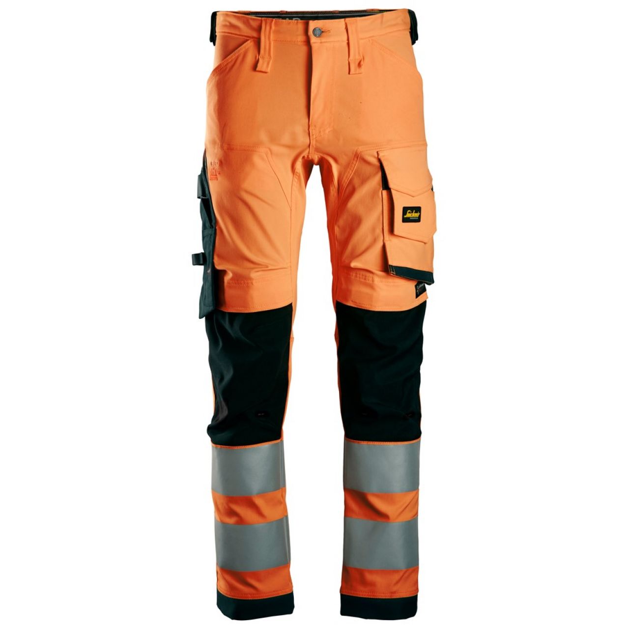 6343 Pantalones largos de trabajo elásticos de alta visibilidad clase 2 naranja-negro talla 256