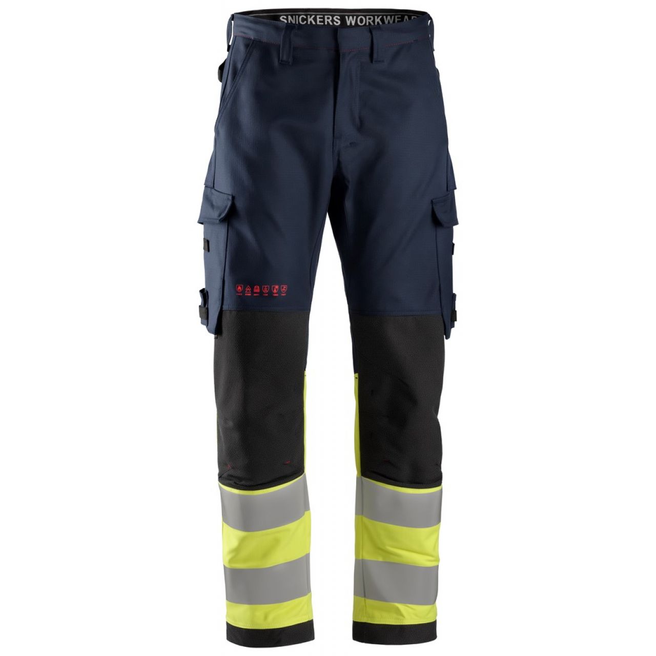 6363 Pantalones largos de trabajo de alta visibilidad clase 1 ProtecWork azul marino-amarillo talla 108