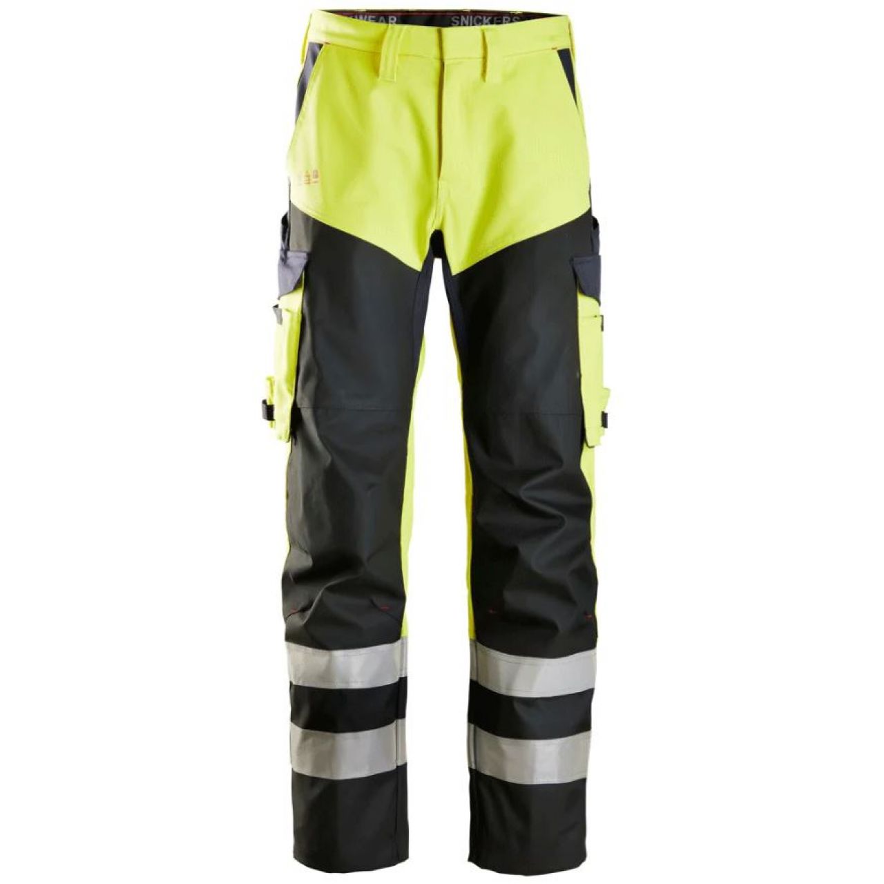 6365 Pantalones largos de trabajo de alta visibilidad clase 1 con espinilla reforzada ProtecWork amarillo-azul marino talla 150