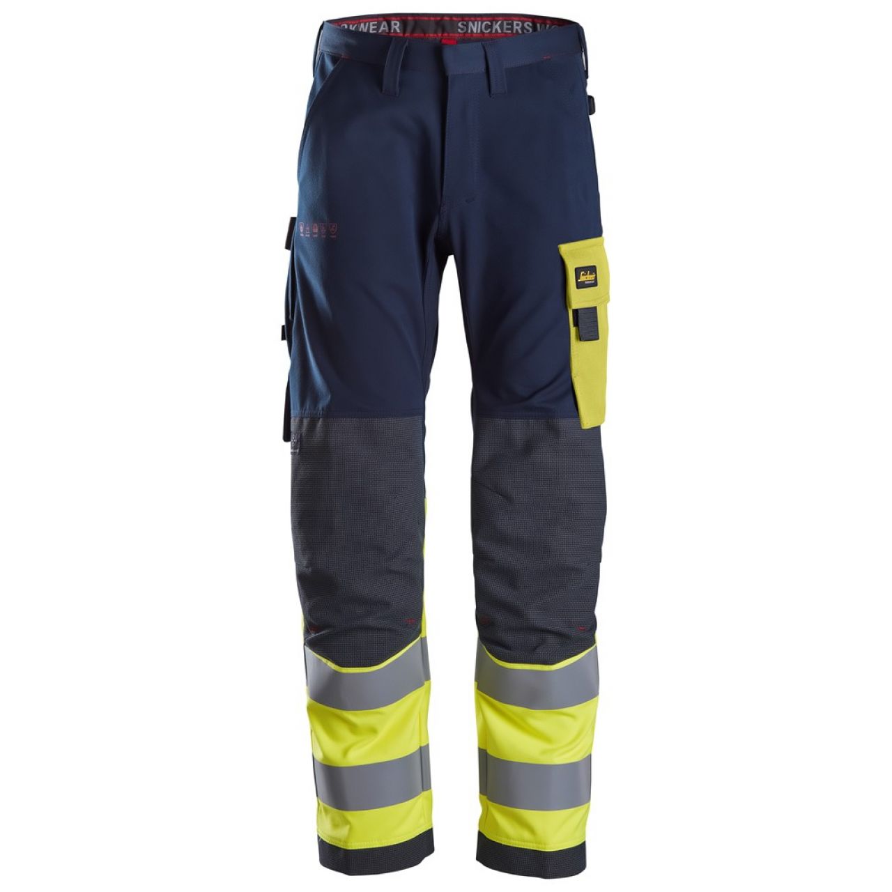 6376 Pantalones largos de trabajo de alta visibilidad clase 1 ProtecWork azul marino-amarillo talla 150