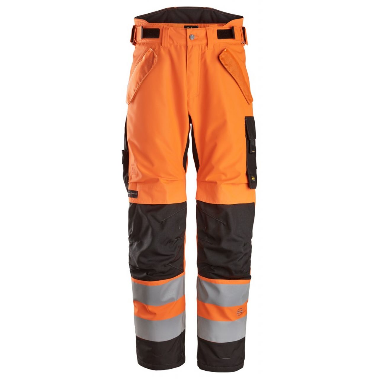 6630 Pantalones largos de trabajo impermeables de alta visibilidad clase 2 acolchados con doble capa 37.5® naranja-negro talla S
