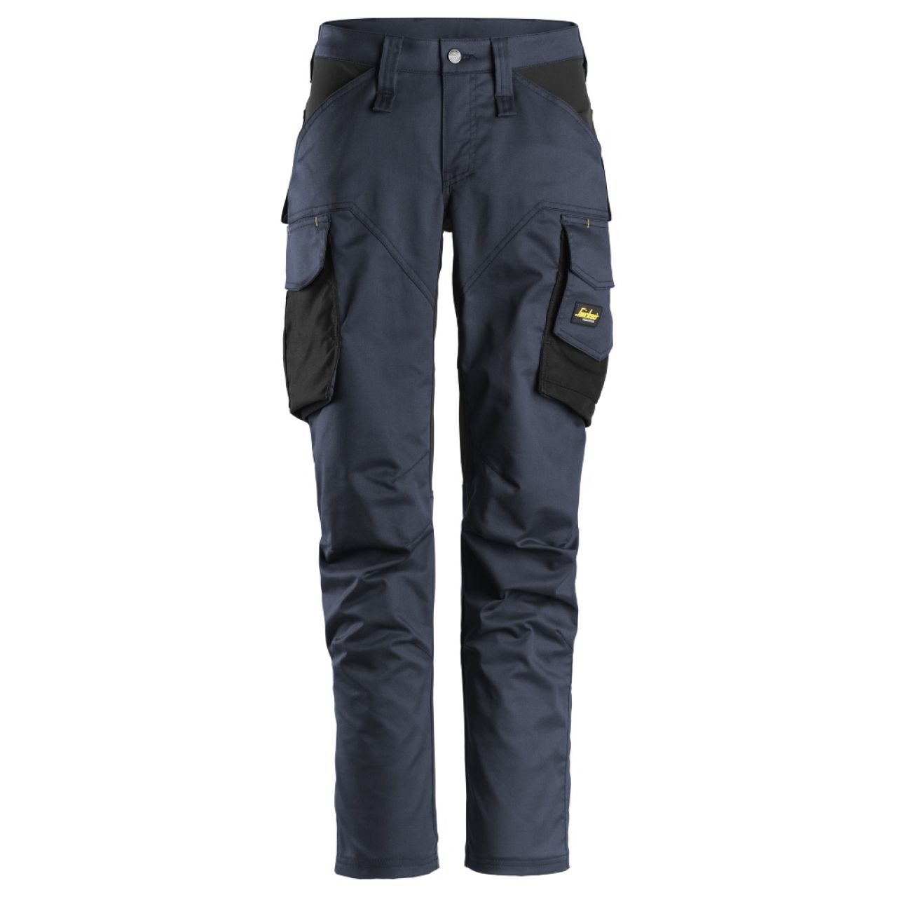 6703 Pantalones largos de trabajo elásticos para mujer con bolsillos para rodilleras AllroundWork azul marino-negro talla 84