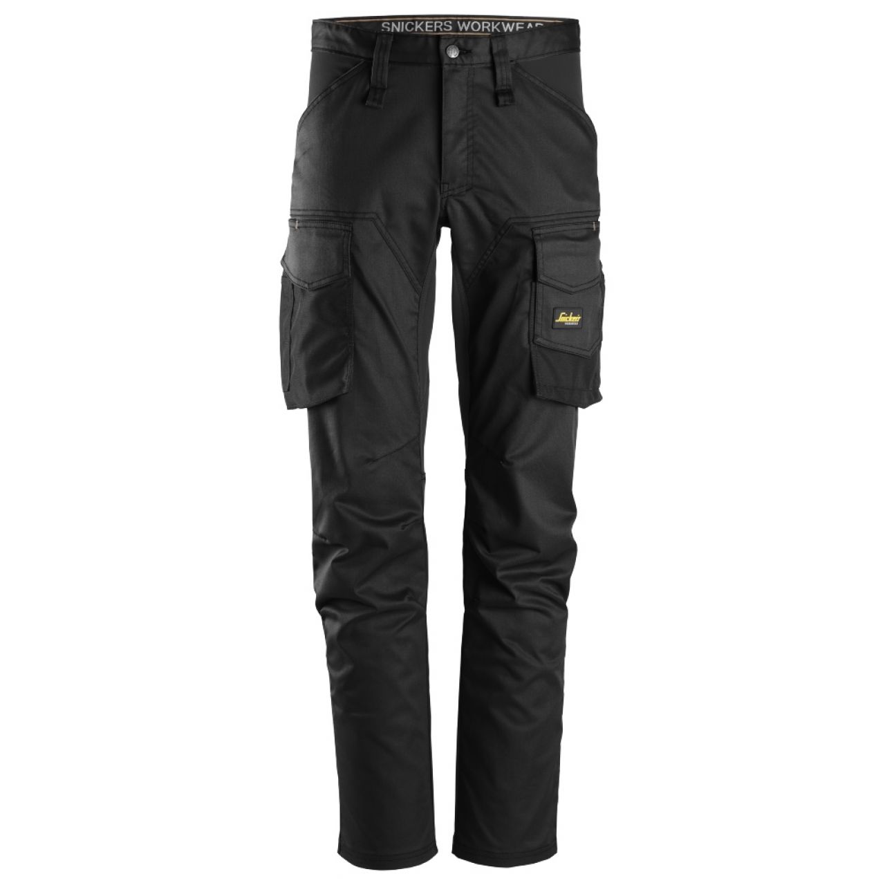 6803 Pantalones largos de trabajo elásticos sin bolsillos para las rodilleras AllroundWork negro talla 156