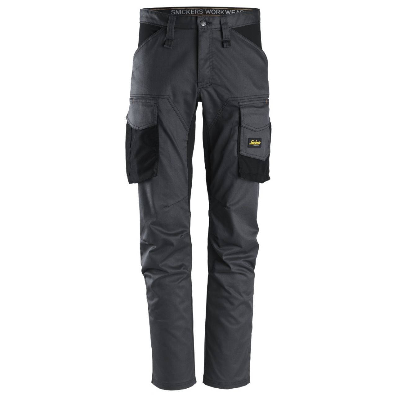 6803 Pantalones largos de trabajo elásticos sin bolsillos para las rodilleras AllroundWork gris acero-negro talla 148