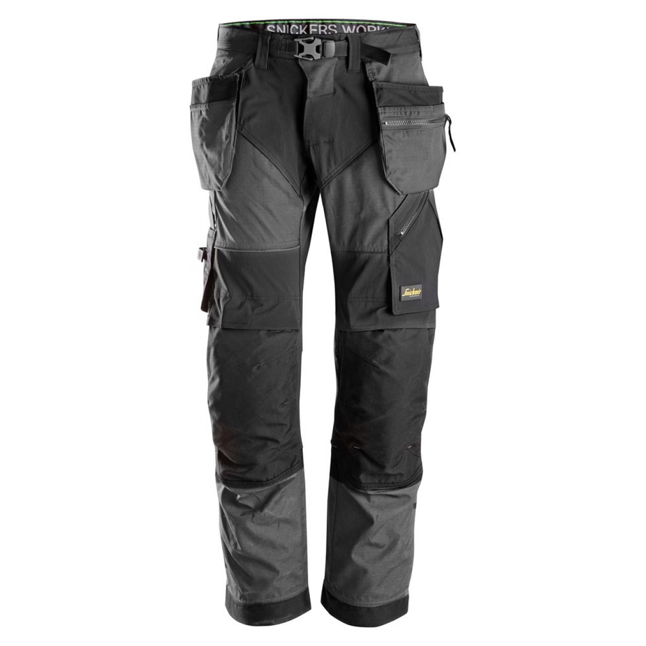 6902 Pantalones largos de trabajo con bolsillos flotantes FlexiWork gris acero-negro talla 50