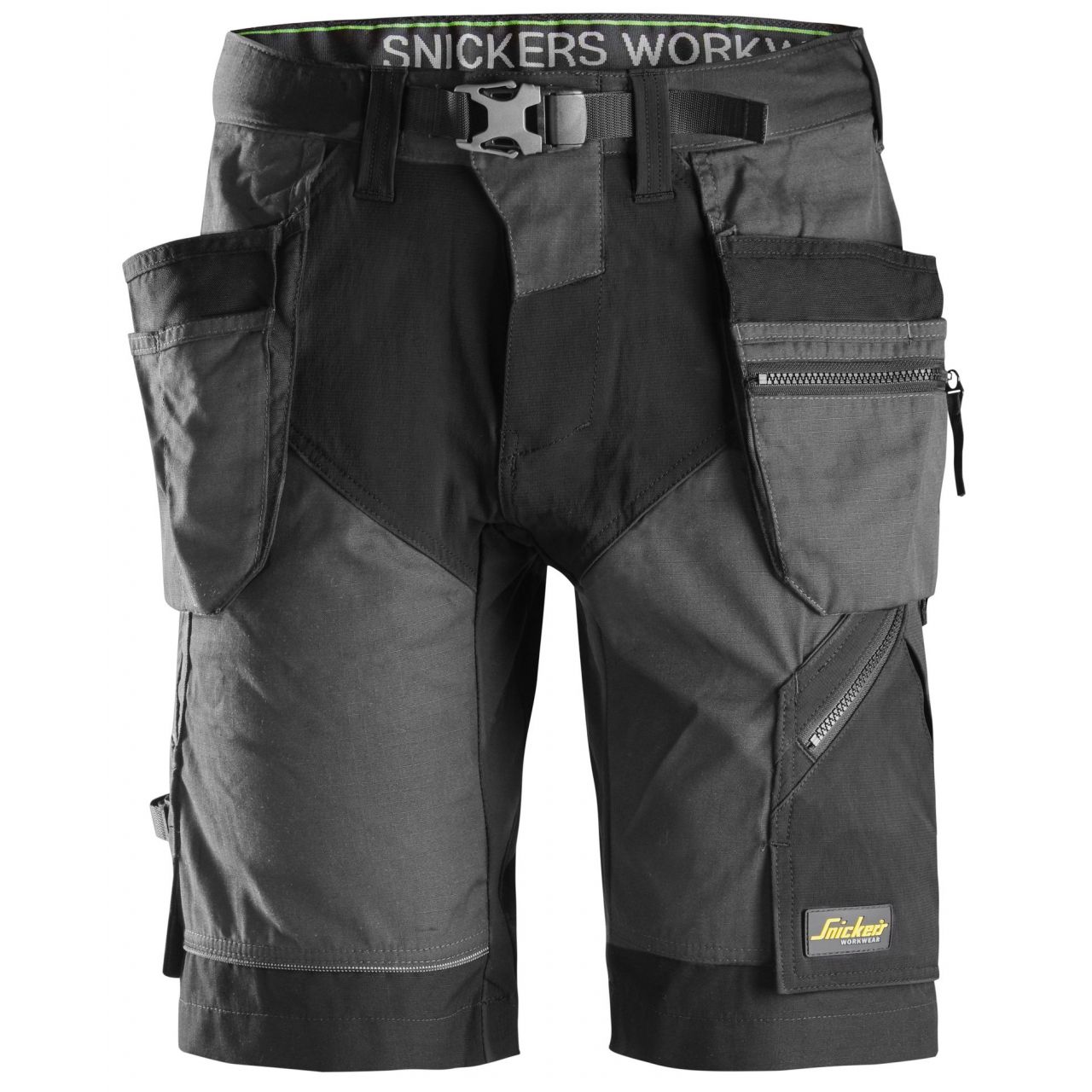 6904 Pantalón corto FlexiWork+ con bolsillos flotantes gris acero-negro talla 52