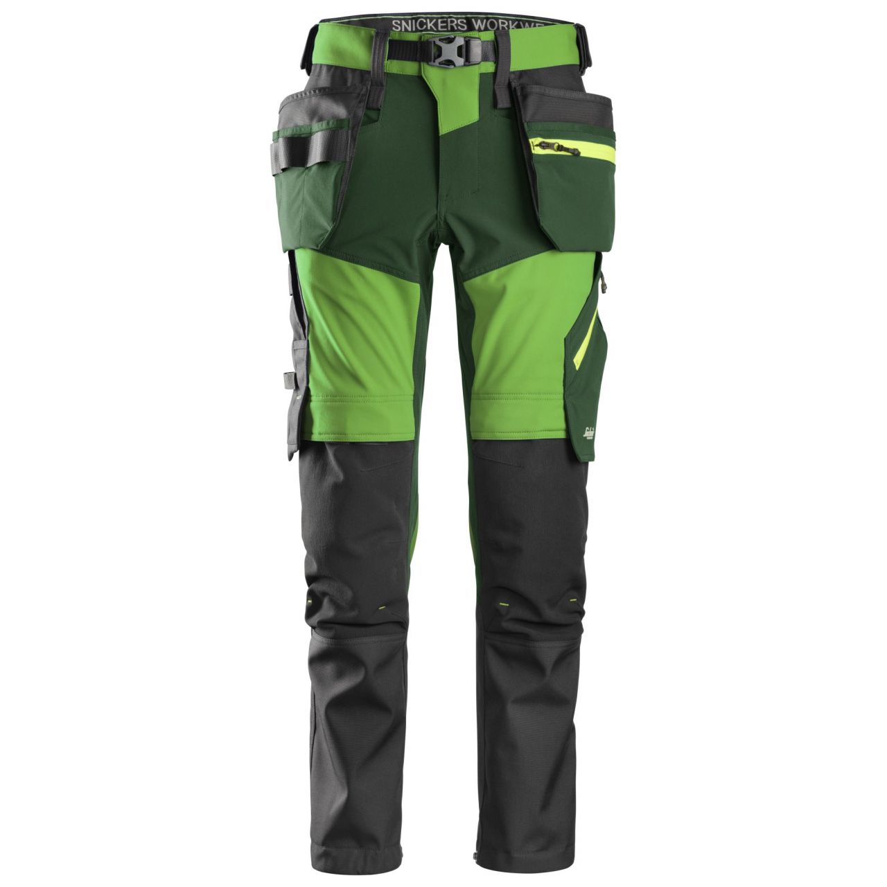 Pantalón FlexiWork Softshell elástico con bolsillos flotantes Verde Manzana/Verde Bosque talla 154