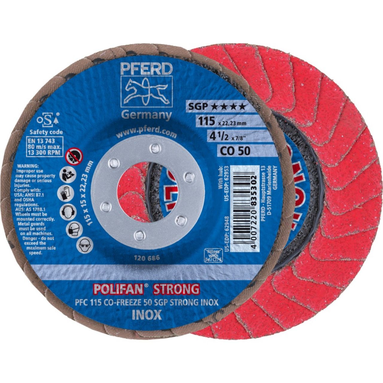 Discos de láminas lijadoras POLIFAN - CO-FREEZE SGP STRONG INOX