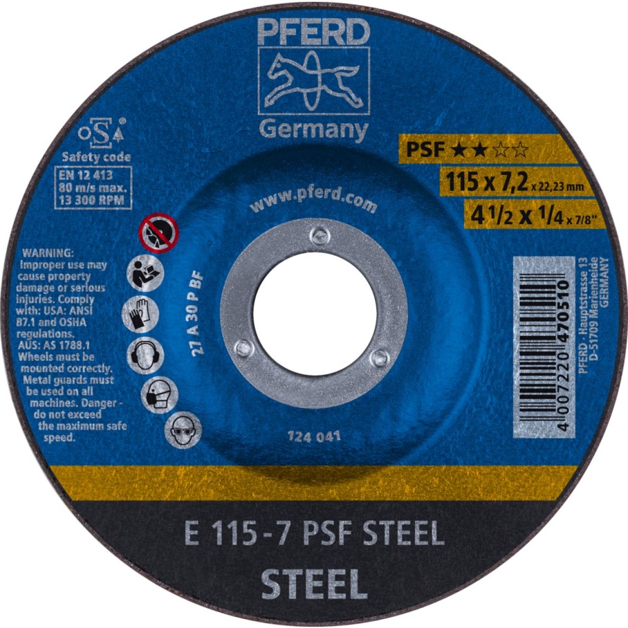 Discos de desbaste - Línea PSF STEEL (acero)