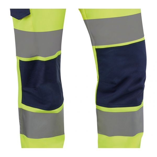 Pantalones de trabajo - HV745 MAKATI 3XL Amarillo fluor/azul