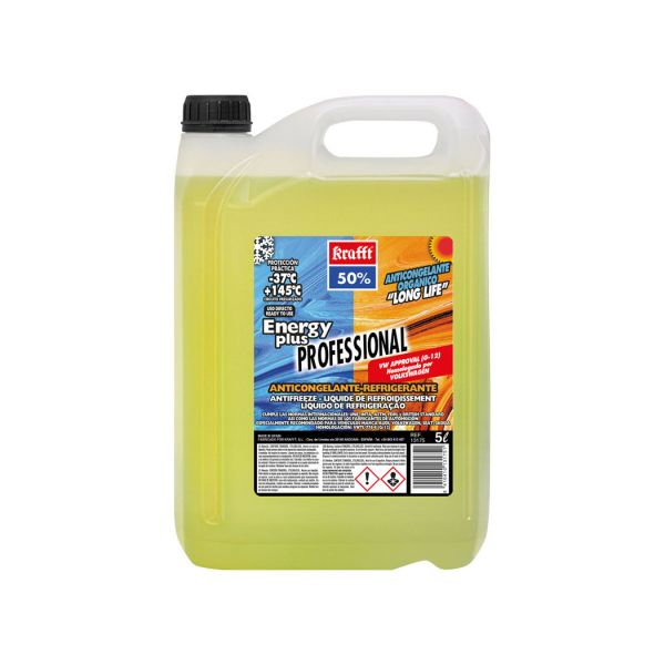 Anticongelante Refrigerante Energy Plus CC. 50% (G-12) Orgánico 20 L Amarillo fluorescente transpare
