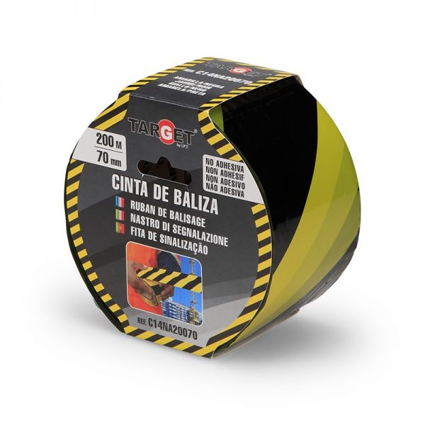 CINTA DE BALIZA NO ADHESIVA ROJA/BLANCA DE 200M X 70mm