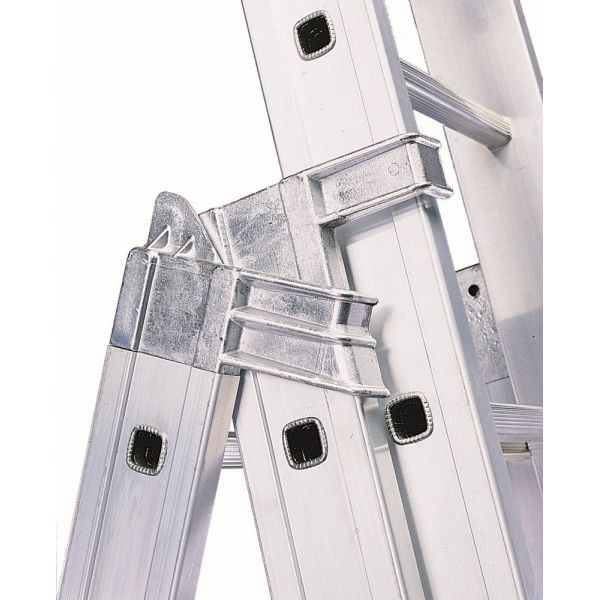 Escalera de aluminio transformable de 2 tramos - 16  peldaños