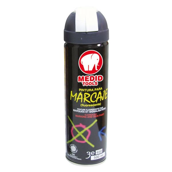 Spray de pintura fluorescente de color negro