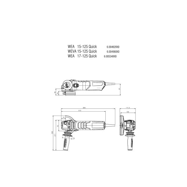 WEP 17-125 Quick Amoladora angular/Cartón