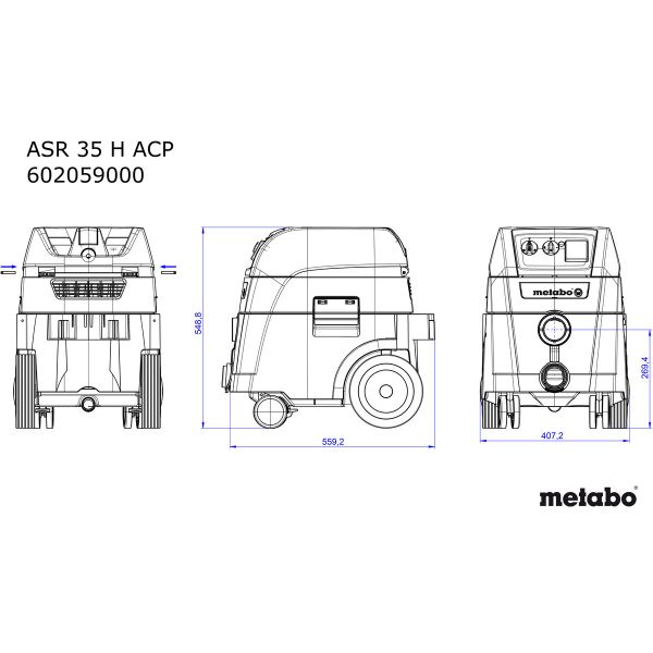 ASR 35 H ACP Aspirador universal/Cartón  con sacudida electromagnética y medición de diferencia de p